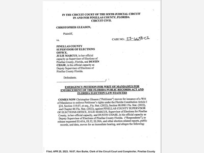 Pinellas County, FL Supervisor of Elections Sued over Election Integrity