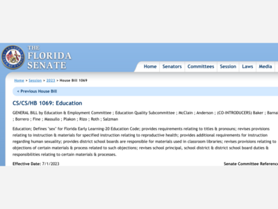 New Florida Law Prohibits Talking with K-8 Kids About Gender Identity, Expands Parental Bill of Rights