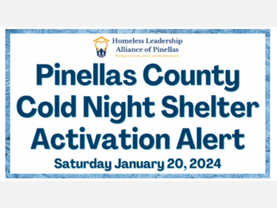 Pinellas County Cold Night Shelters Will Open Saturday January 20th