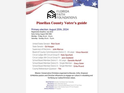 Florida Faith Foundations Issues 2024 Pinellas Primary Voter Guide