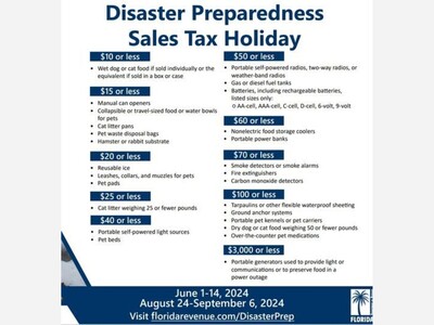 Disaster Preparedness Sales Tax Holiday