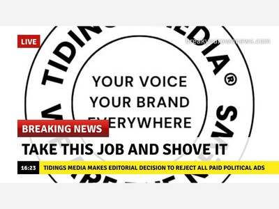 Tidings Media Will Not Accept Political Advertising