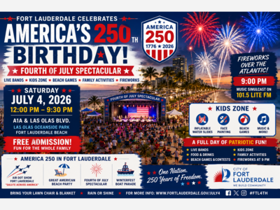 Fort Lauderdale Will Celebrate America’s 250th Birthday on the Beach